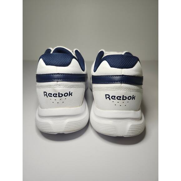 Reebok Men’s Walk Ultra 7 White Navy Sz 8.5 Leather Athletic Sneaker DMX Max main image 4